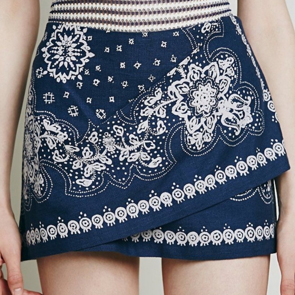 Free People Bandana Mini Skirt